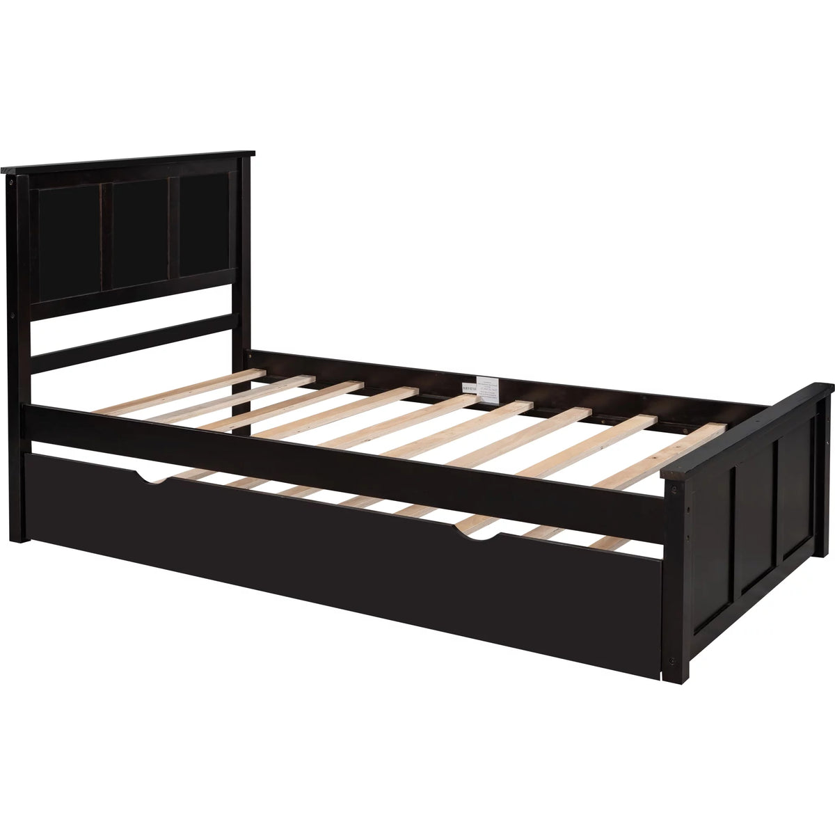 Wood Twin Platform Bed with Headboard & Trundle G4130