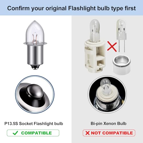 LED Flashlight Bulb DC4-24V, 3W Maglight Replacement Bulbs (1 Pack) D3986