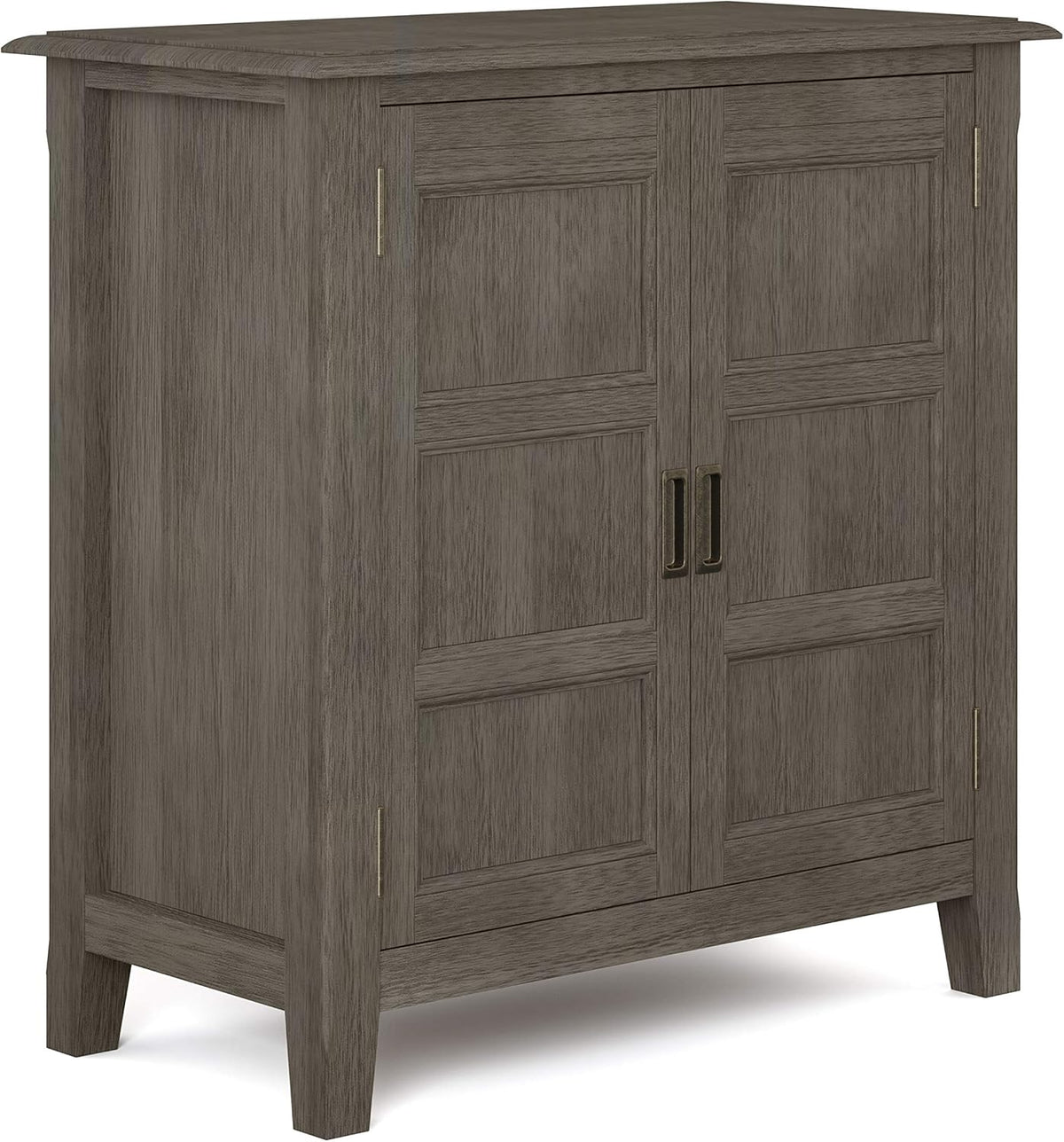 Solid Wood Low Storage Cabinet in Mahogany Brown, 2 Doors, 2 Adjustable Shelves W87617