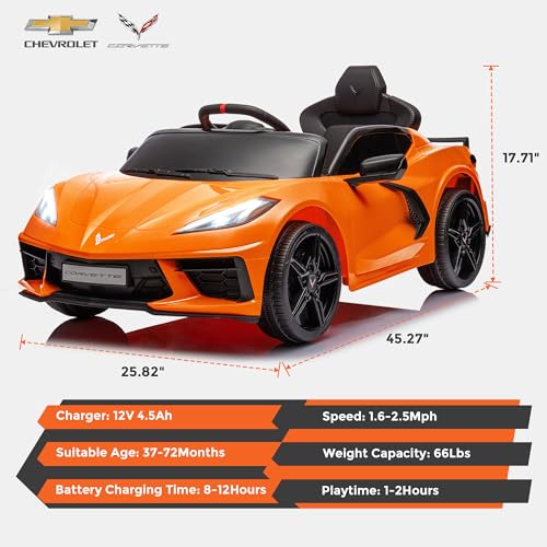 Chevrolet Corvette C8 12V Kids Electric Car Ride on Car with Remote Control P220