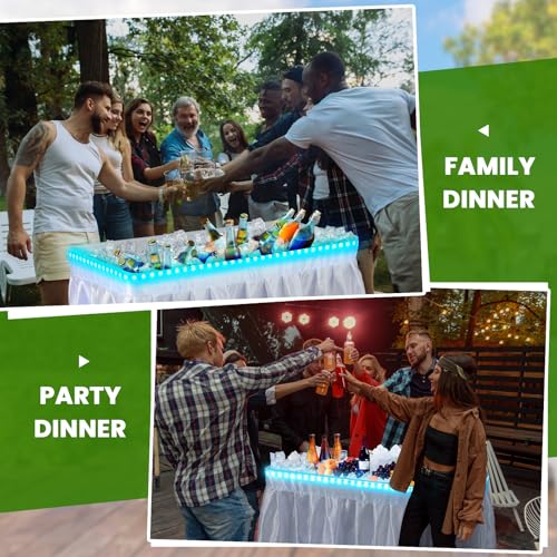 4 ft LED Folding Cooler Table with Skirt P949