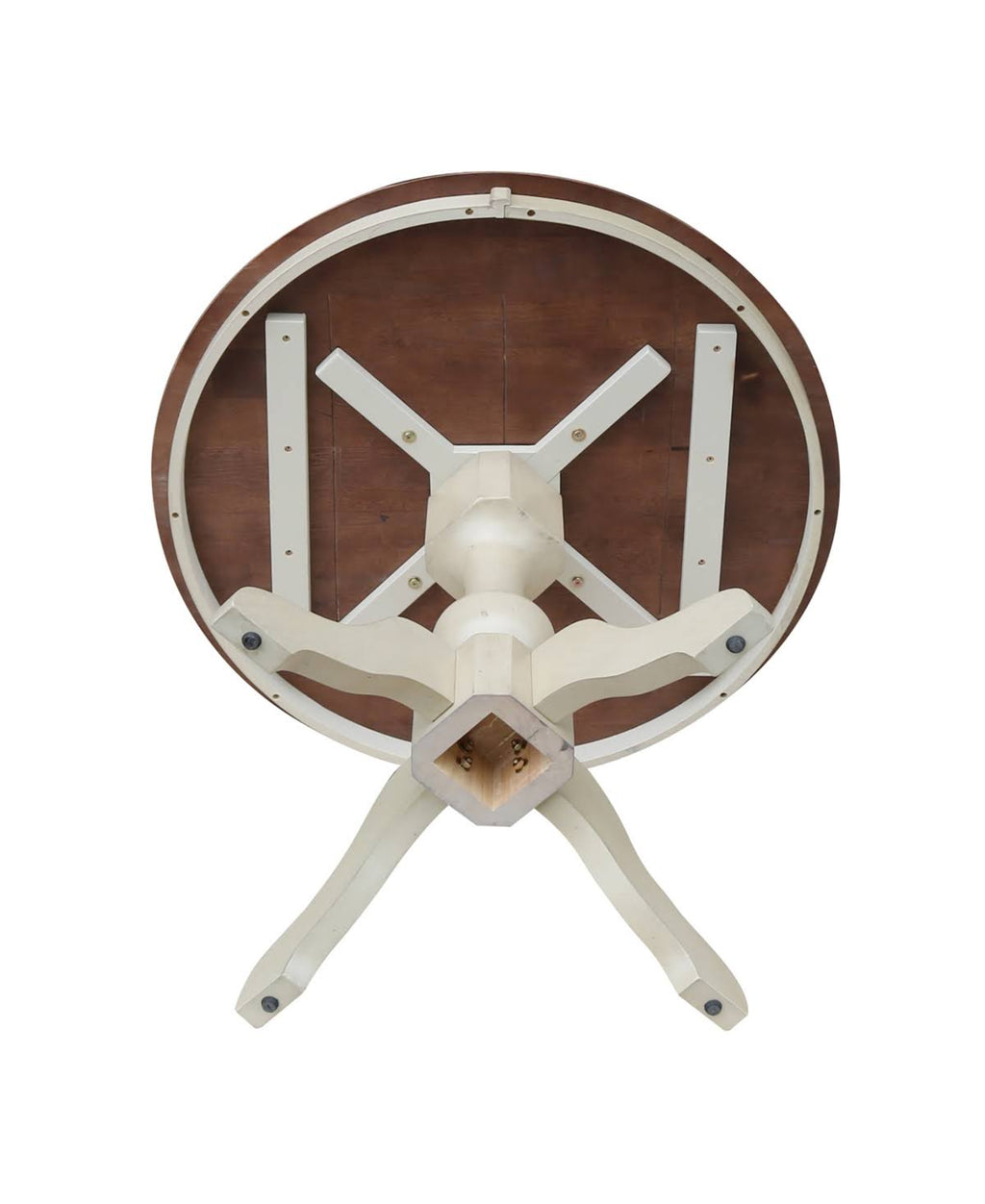 36x22 Round Pedestal Dining Table in Pecan W468536