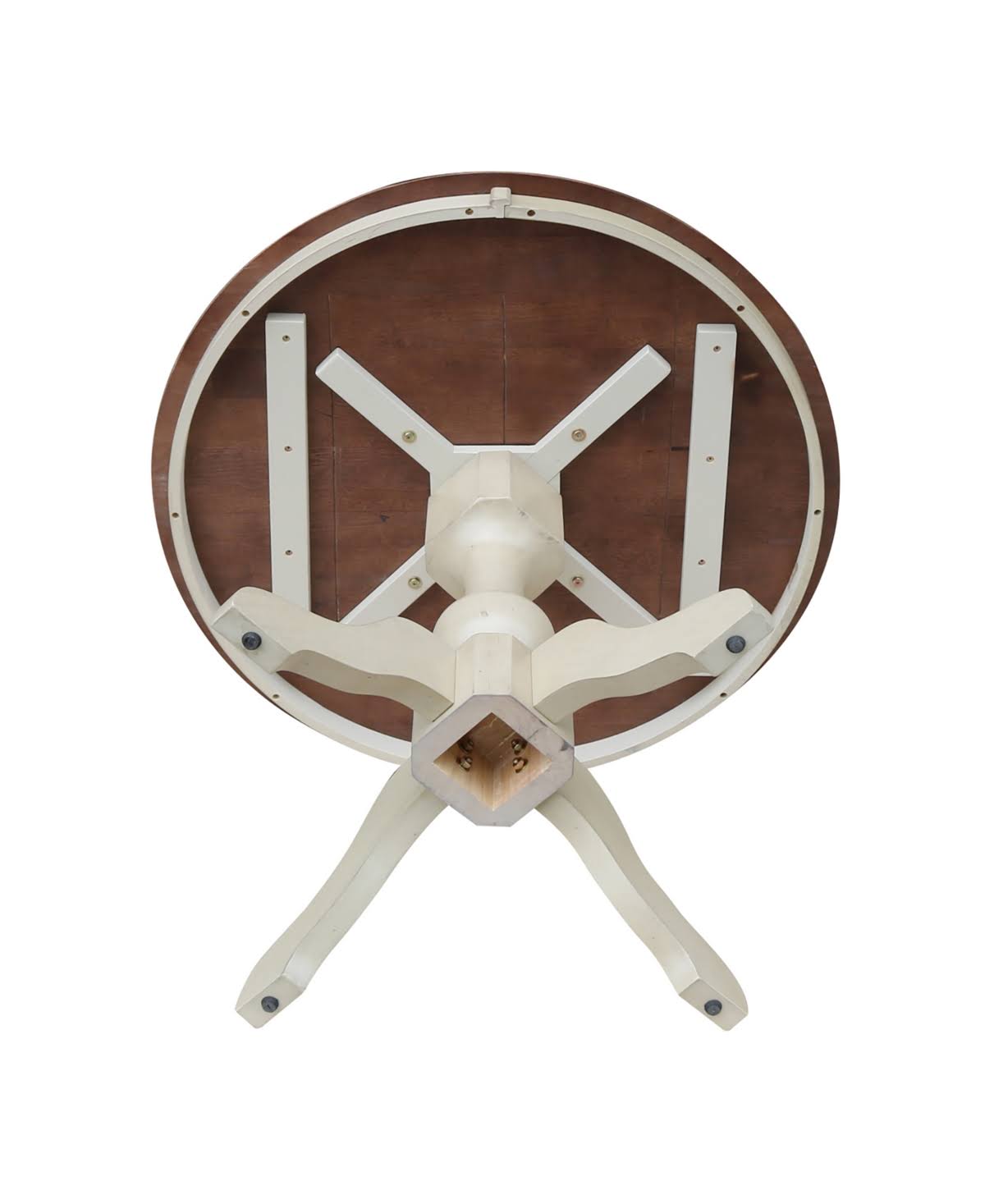 36x22 Round Pedestal Dining Table in Pecan W468536