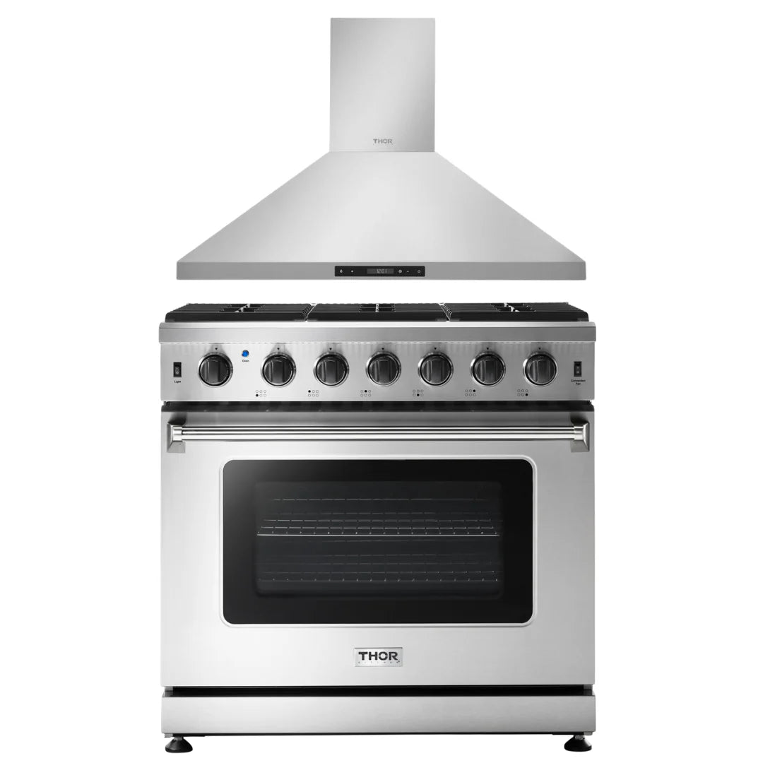 36 in. Gas Range and Range Hood F1157
