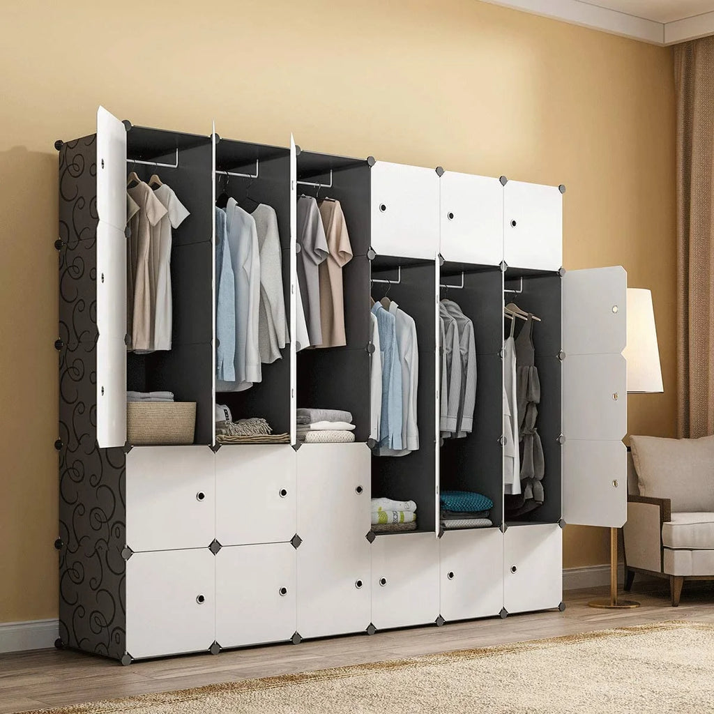 Black 30 Cubes Portable Wardrobe Closet Q59897