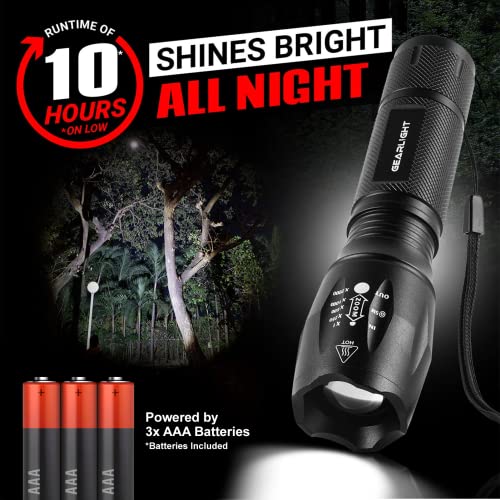 LED Flashlights with High Lumens, 5 Modes, Zoomable Beam M6038