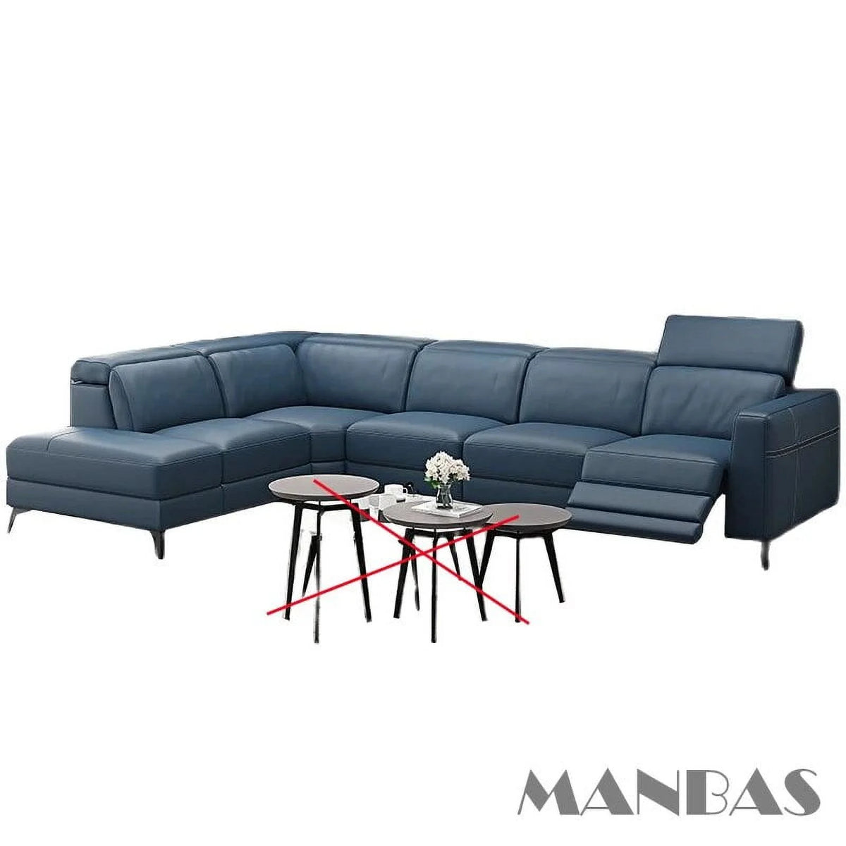 Italian Genuine Leather Recliner Sofa Set X3832