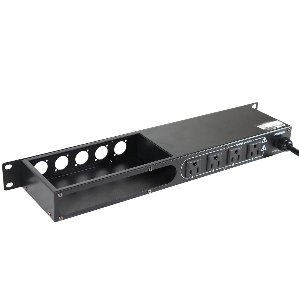 1U 15Amp Circuit 4CH Switch Panel with 2 USB and 5 Punched Space Z688