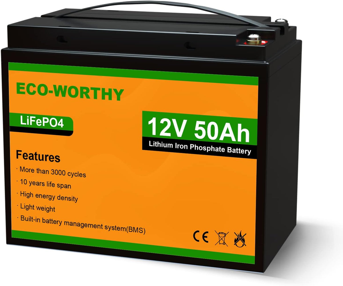 12V 50Ah LiFePO4 Lithium Battery with Built-in BMS C729775