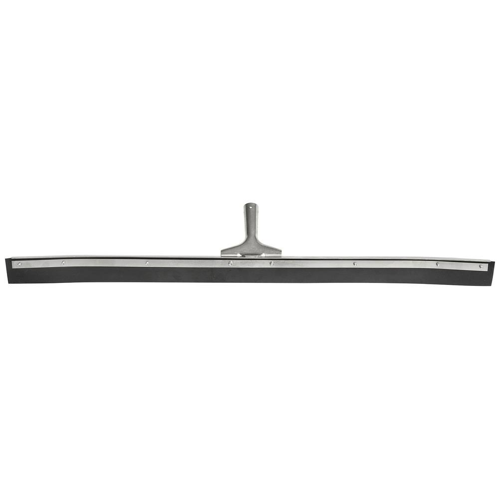 Curved End Rubber Squeegee with Metal Frame, Black S599
