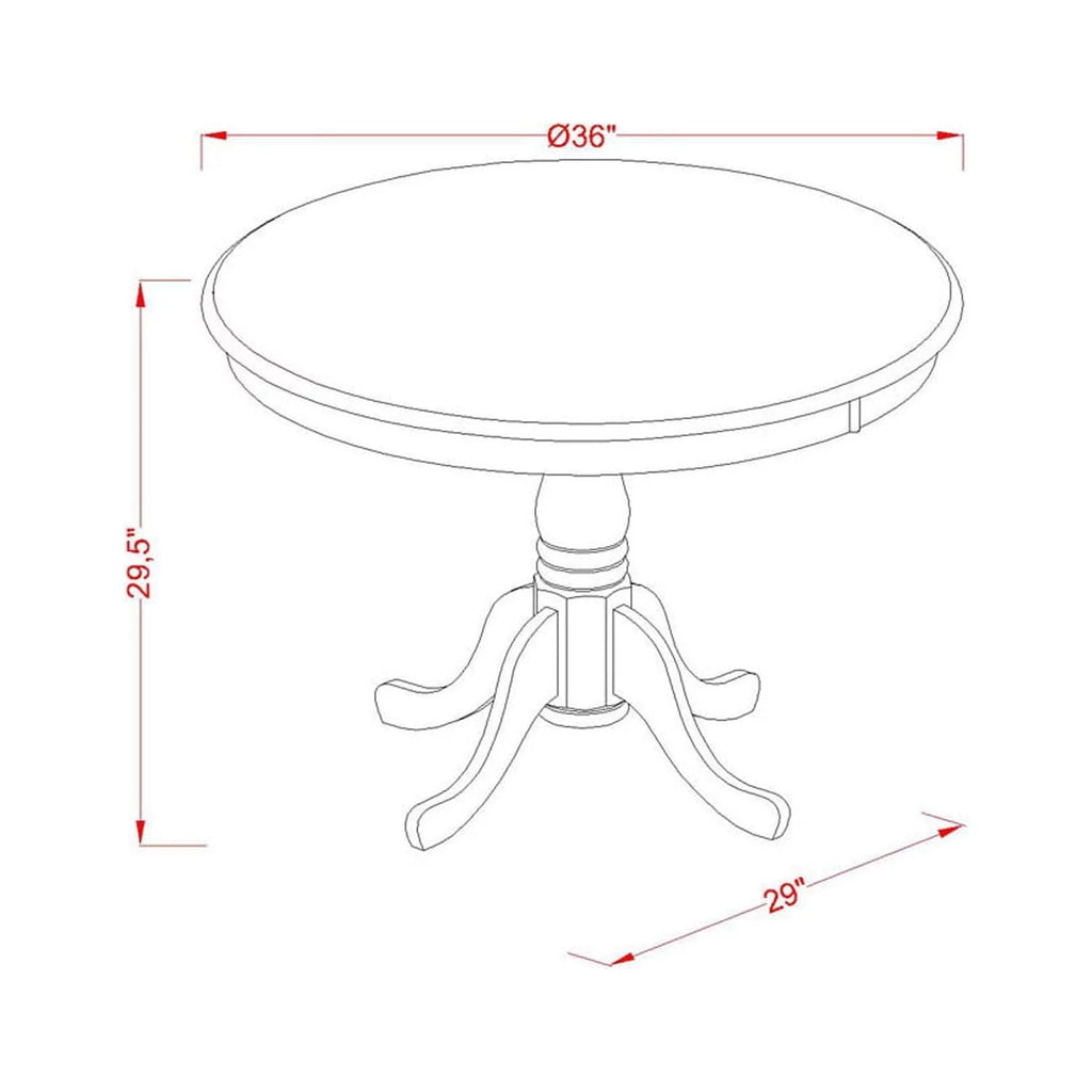 5 Piece Mahogany Wood Dining Table and Chairs Z560