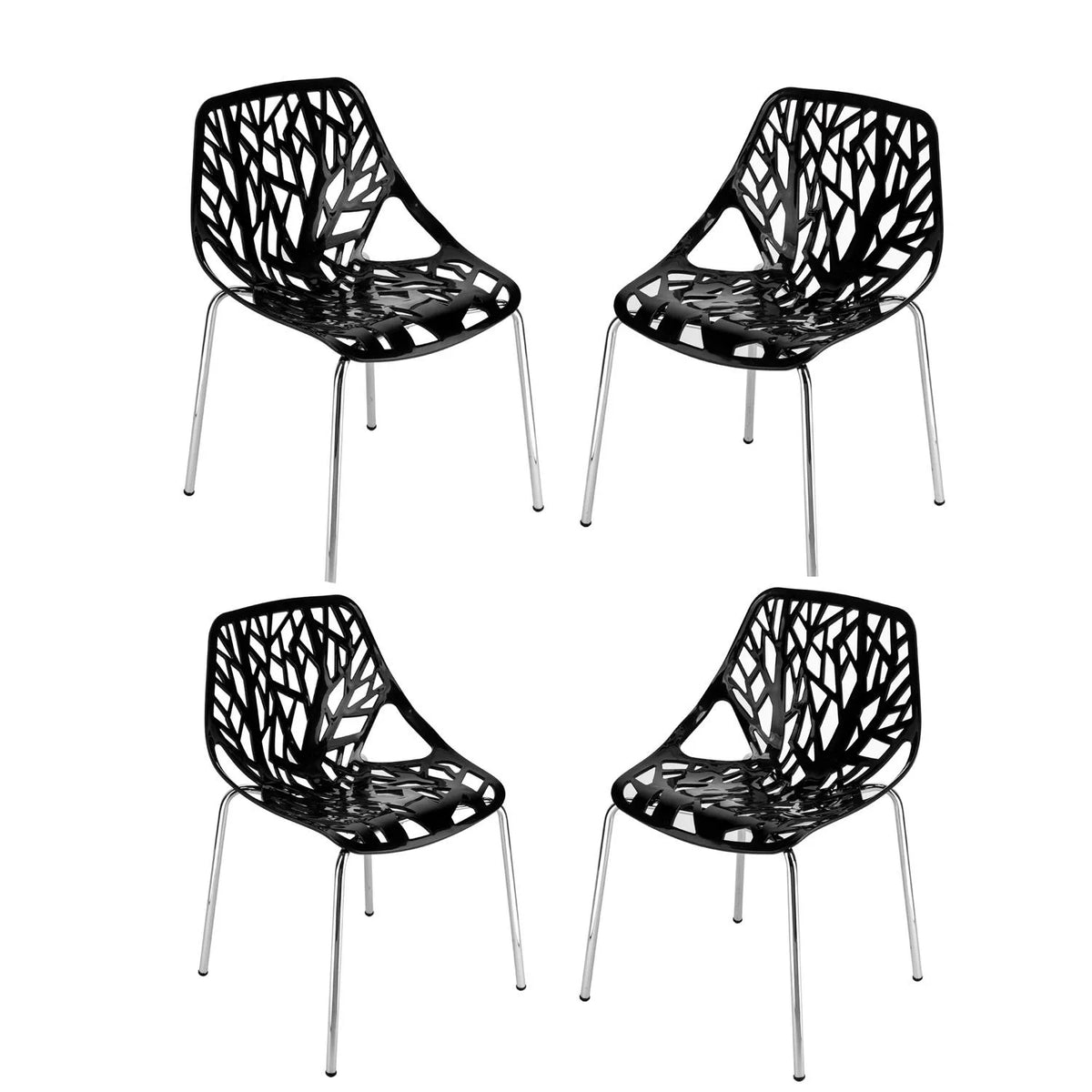 Black Set of 4 Dining Chair L130