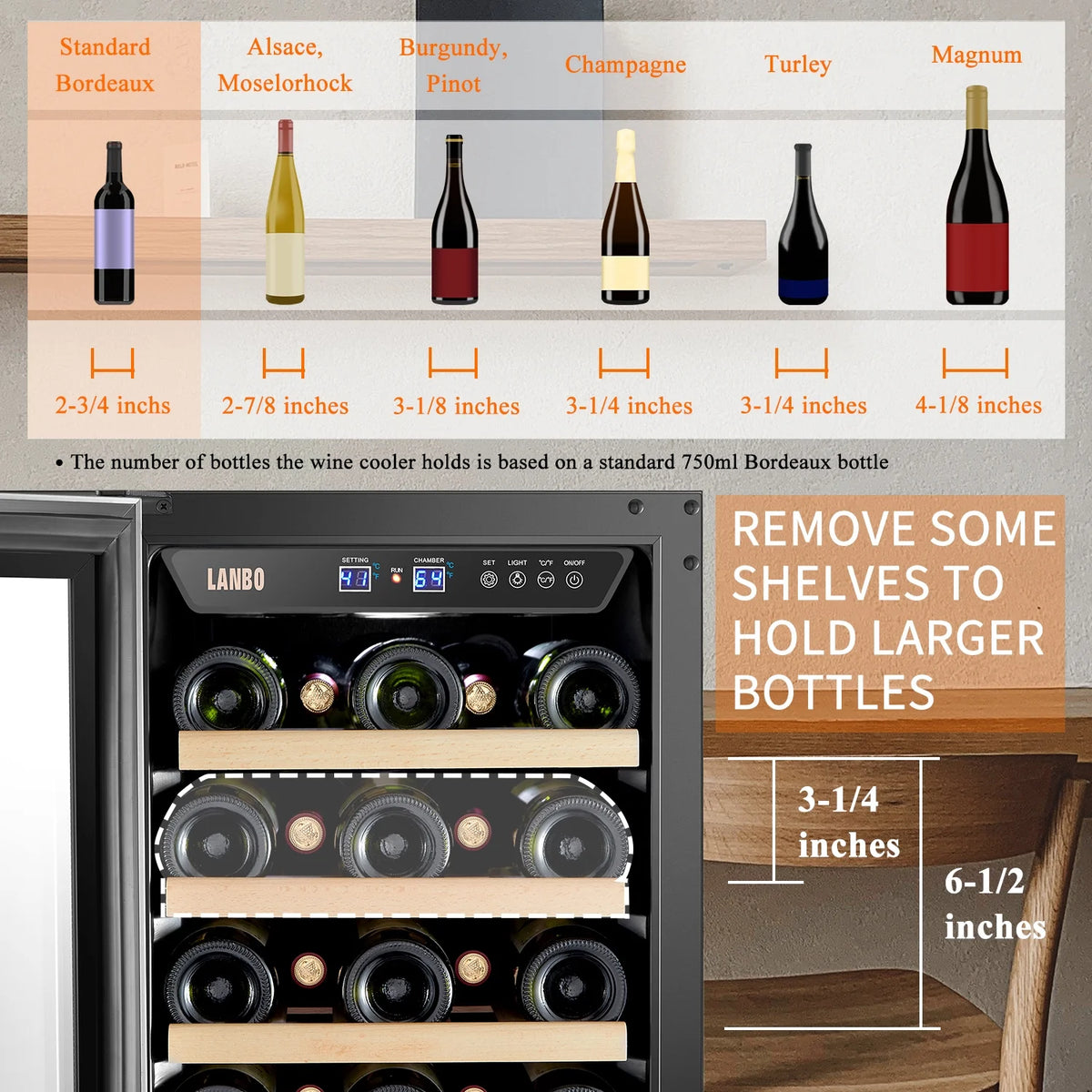 33 Bottle Built-in Compressor Wine Cooler R1345