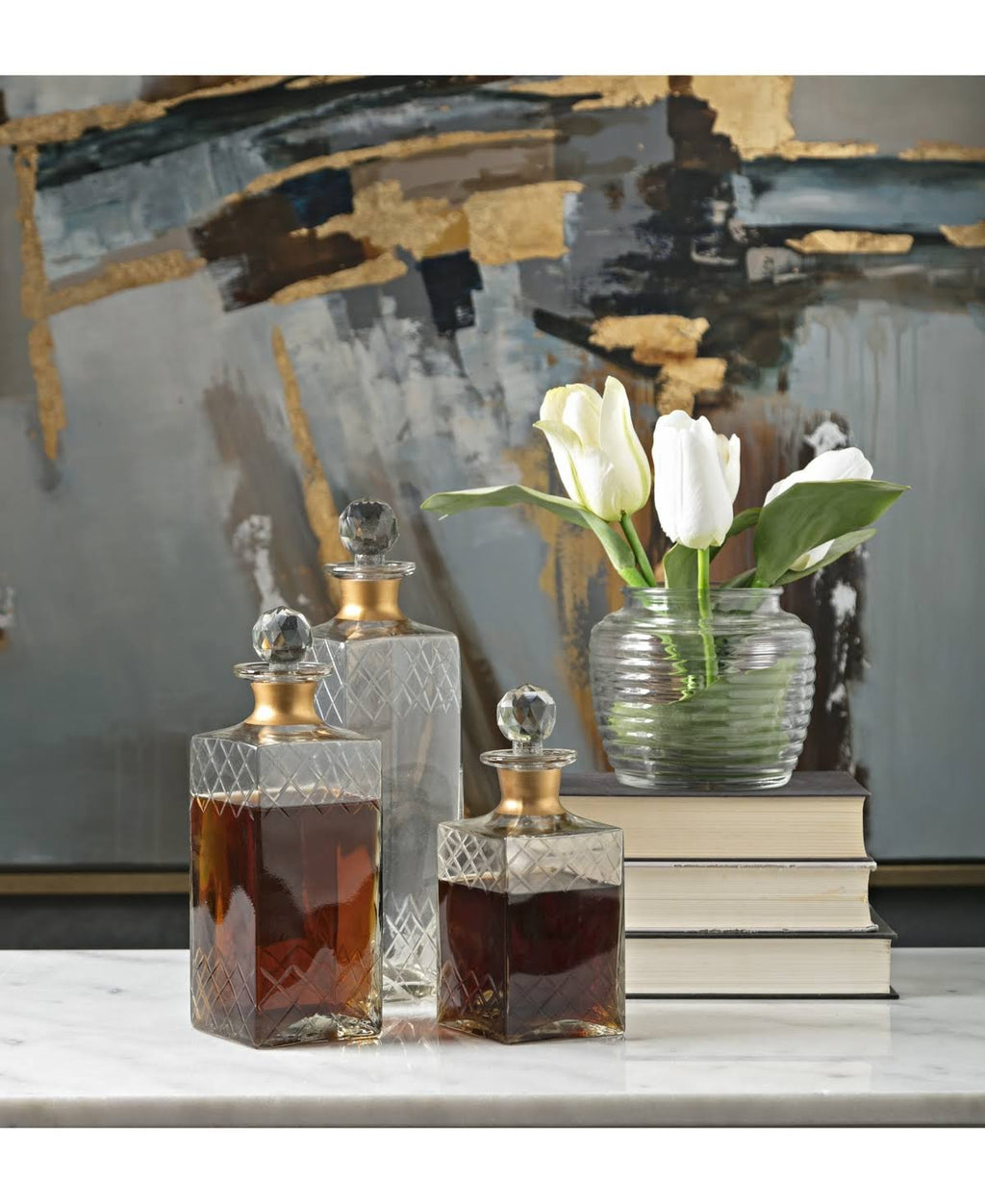 Etched Decanters (Set of 3) P99219