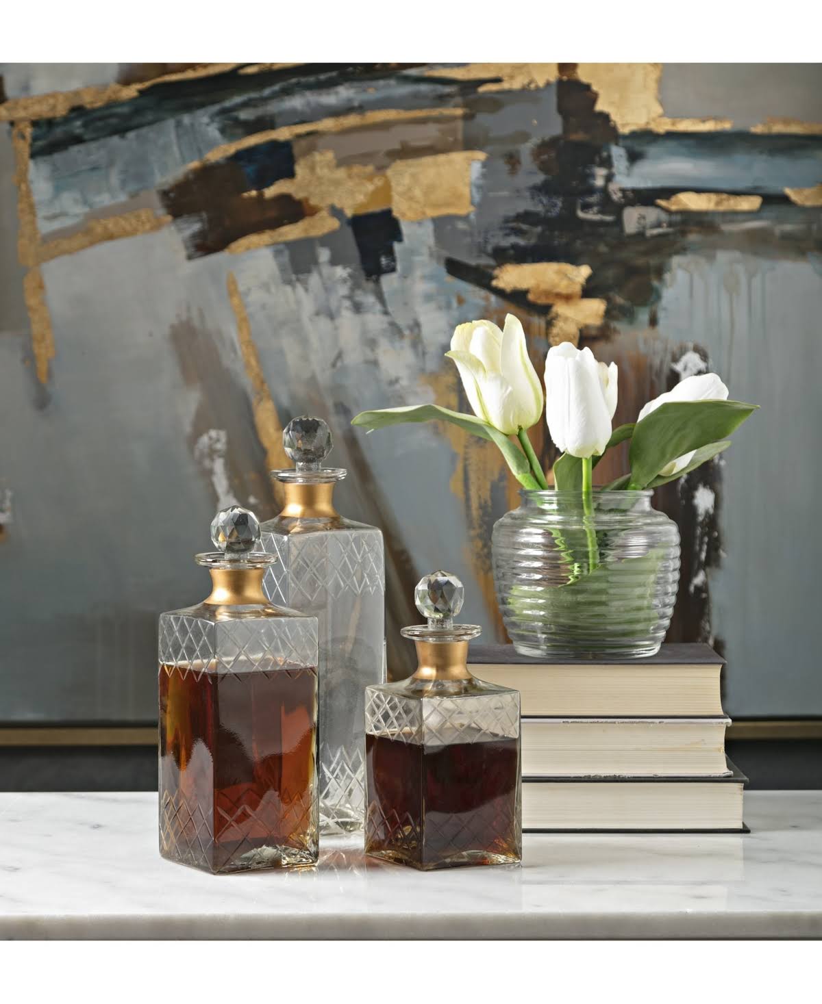 Etched Decanters (Set of 3) P99219