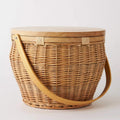 Large Wicker Picnic Basket with Lid and Handle E56995
