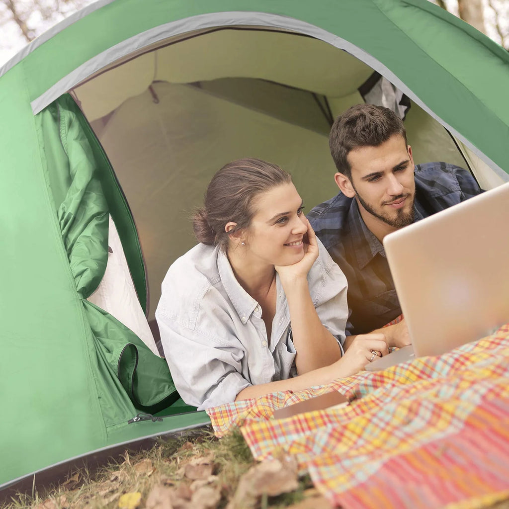 Waterproof 2 Person Dome Camping Tent with Carry Bag Navy Blue H4998