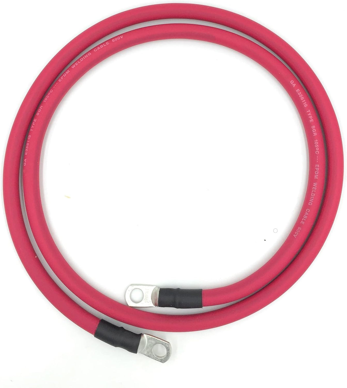 4 AWG Pure Copper Battery Cables, 8ft, Red/Black Set, 3/8” Lugs, Pack of 2 X3468