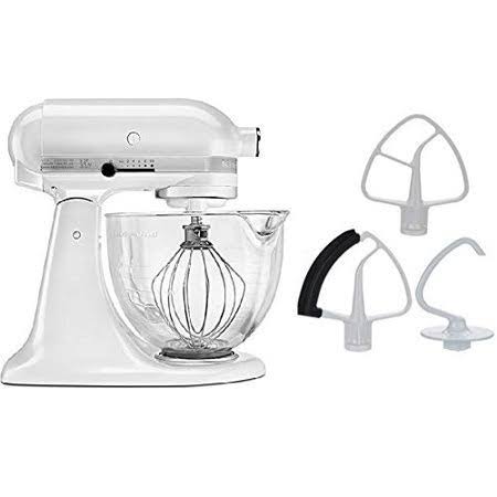 5-Quart Stand Mixer Glass Bowl Matte White K72121