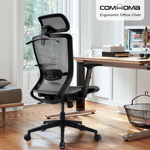 Black Ergonomic Mesh Gaming Chair with Headrest D701