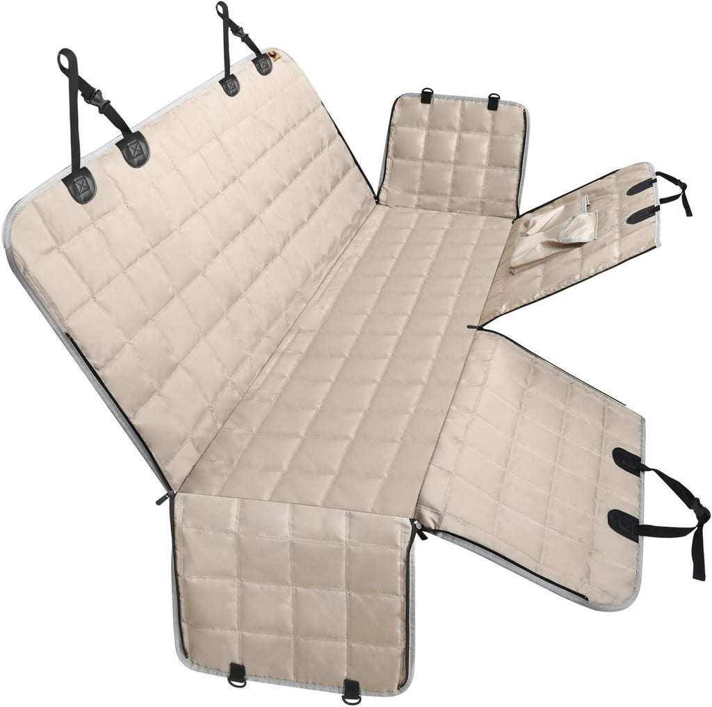 Waterproof Dog Car Seat Cover Hammock for Backseats, Beige Pack of 2 Q29852
