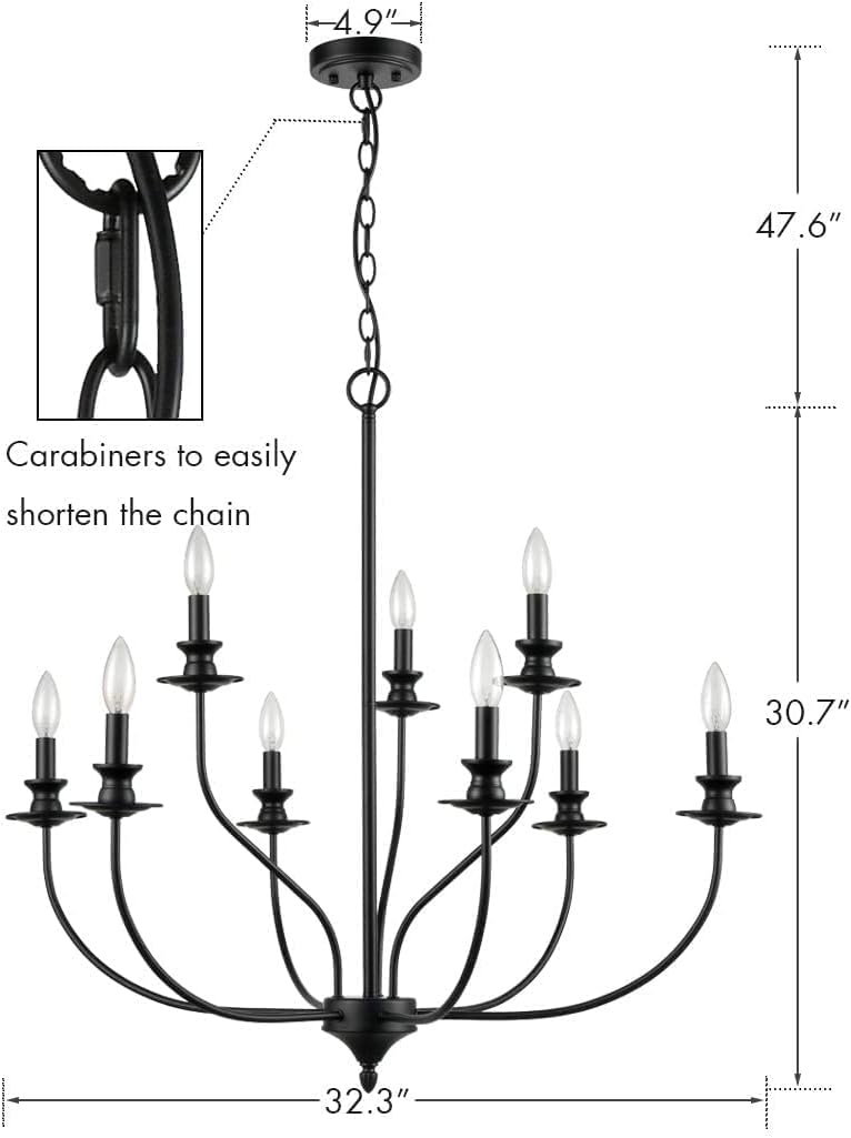 Black Metal Chandelier S41262