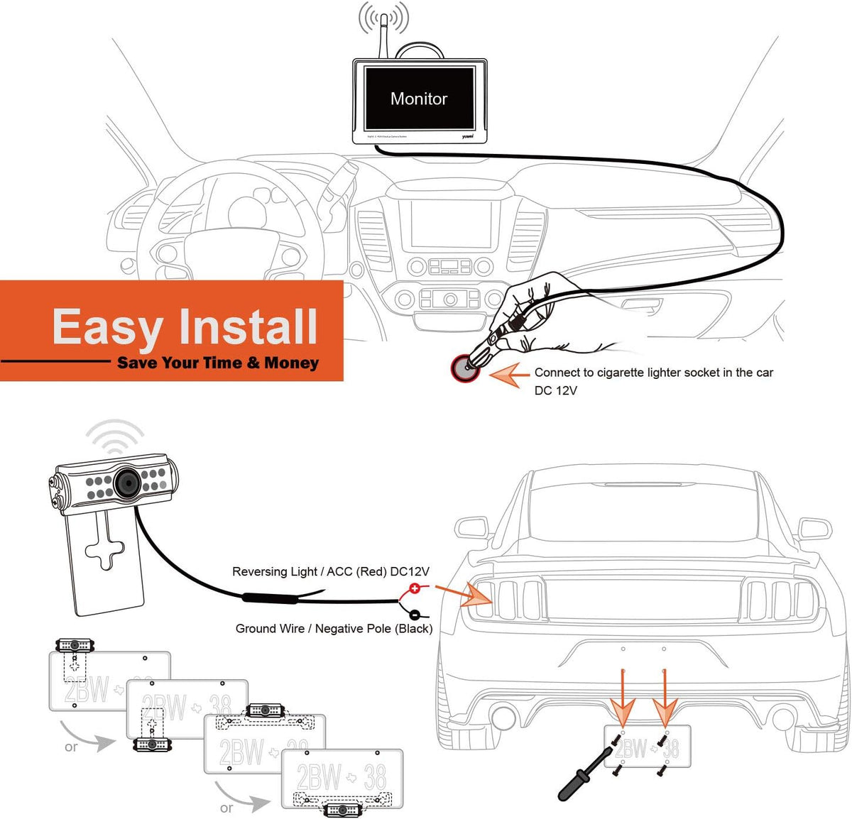 Digital Wireless Backup Camera System with 4.3’’ Monitor W430