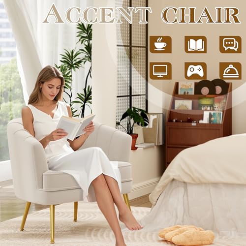 Green Velvet Accent Chair with Golden Metal Legs C6862