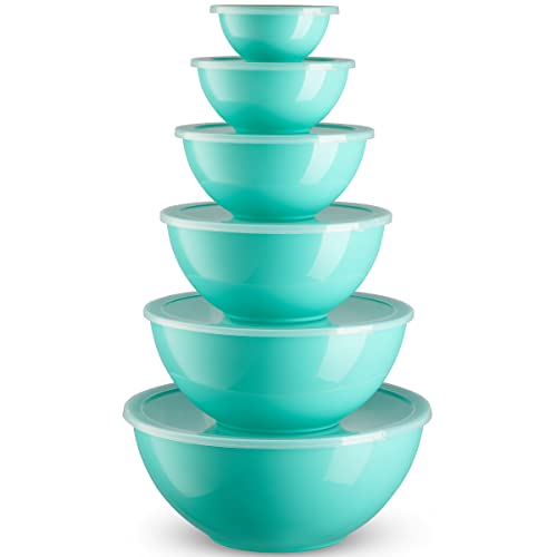 12 Piece Plastic Mixing Bowls with Airtight Lids Set E73145
