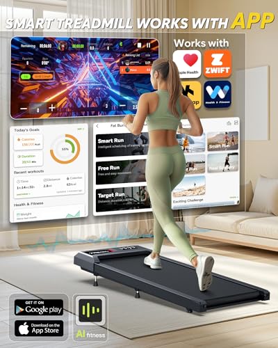 Under Desk Treadmill with Incline 300lb Capacity V1216
