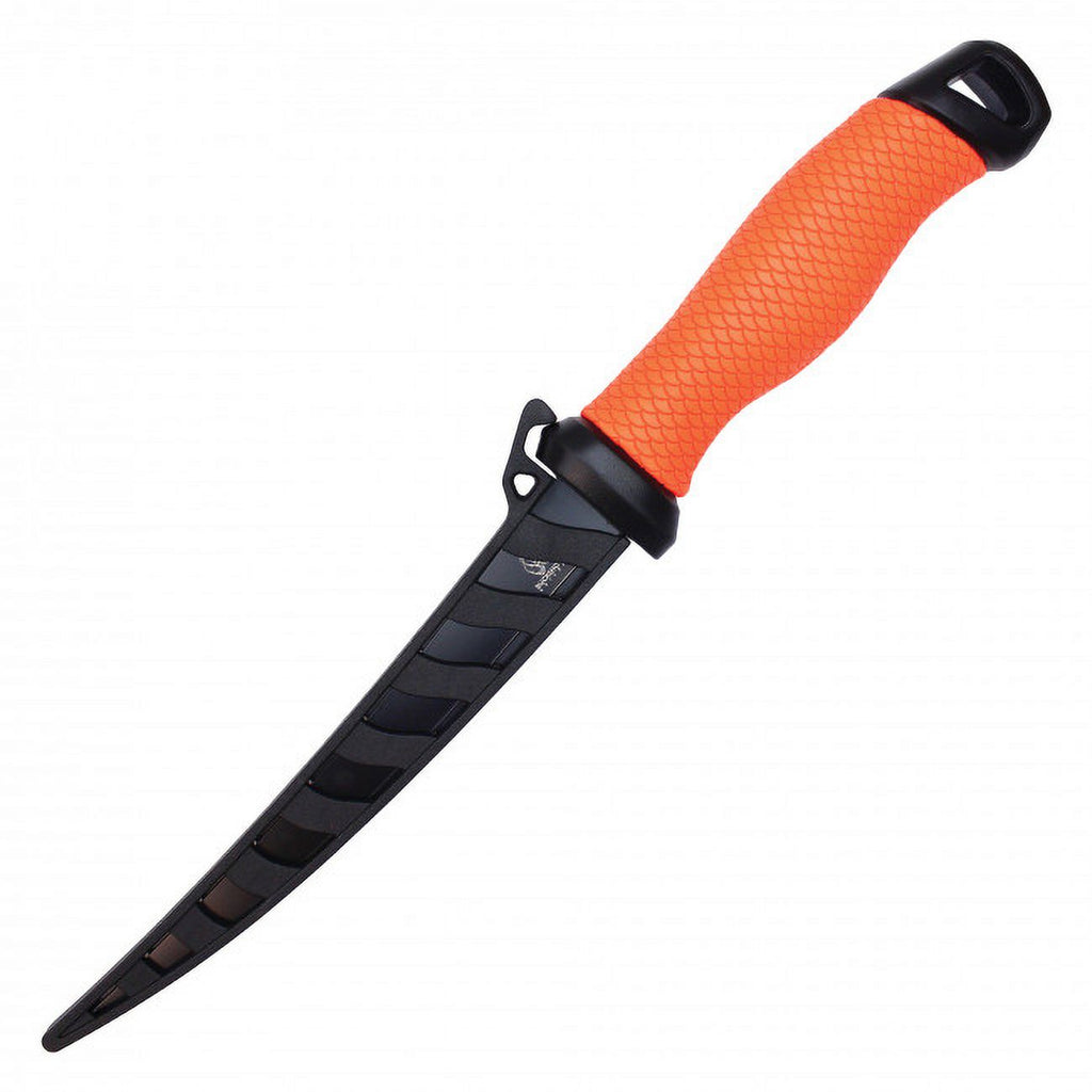 12.5" Filet Knife Orange Handle with Black Sheath U146