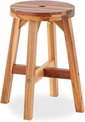 Acacia Wood 18 Inch Round Stool E736738