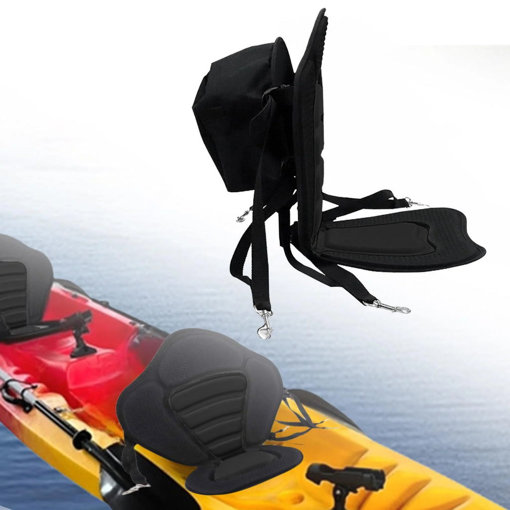 Black Kayak Seat Cushion with Detachable Backrest and Bag R954