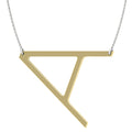 18K Yellow Gold Initial Pendant with 18 Inch Silver Chain H75908