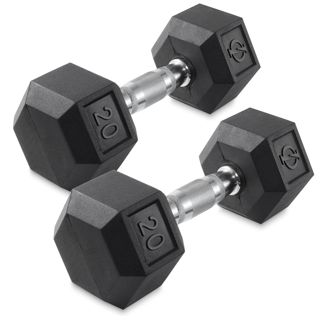 45 lb Rubber Coated Hex Dumbbell Pair D63654