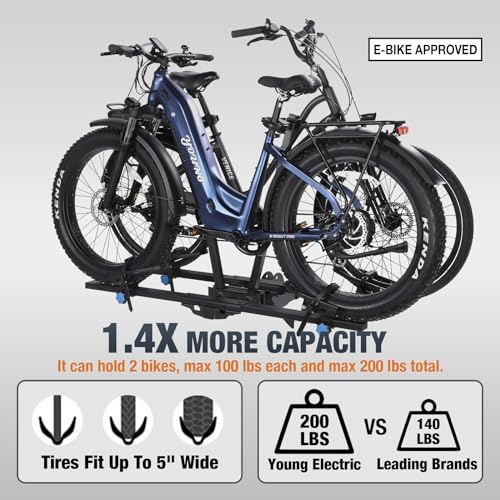 2-Bike Hitch Rack with Ramp, 200 Lbs Capacity J714