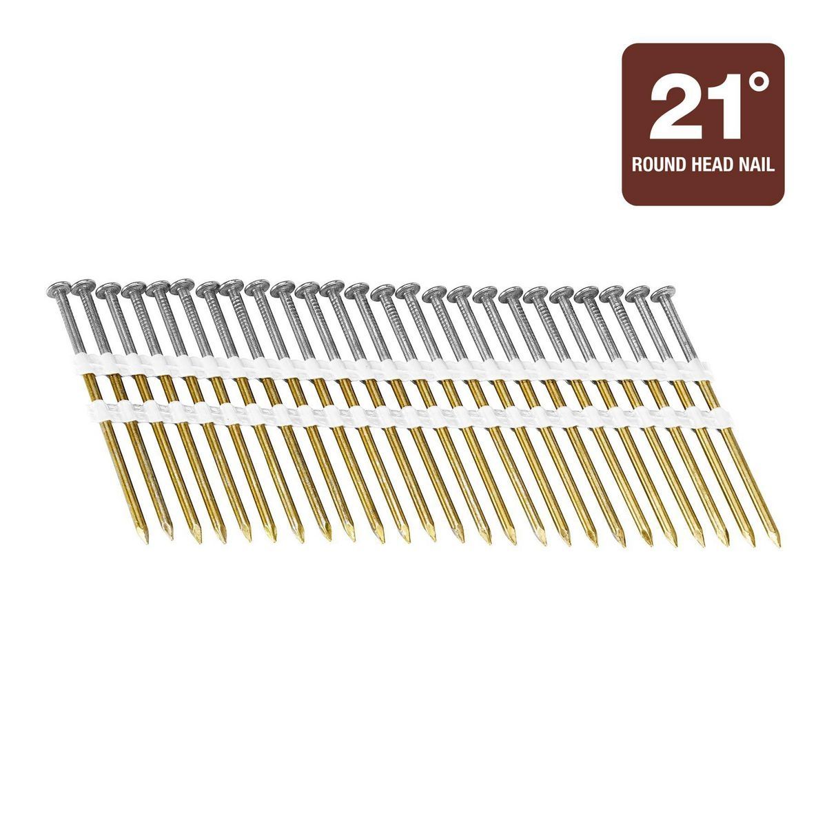 21° 3 in. Bright Coated Framing Nails, 2500 Pack X404414