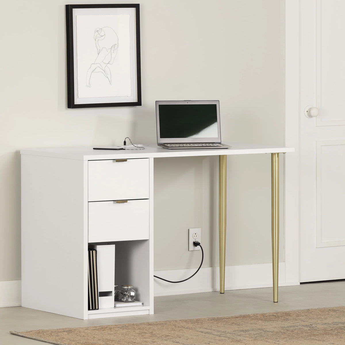Mid-century Glam Computer Desk E77787