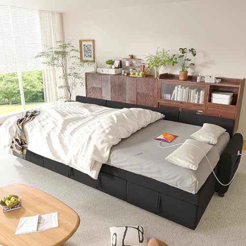 Convertible Sleeper Sofa Bed with Storage Chaise S142