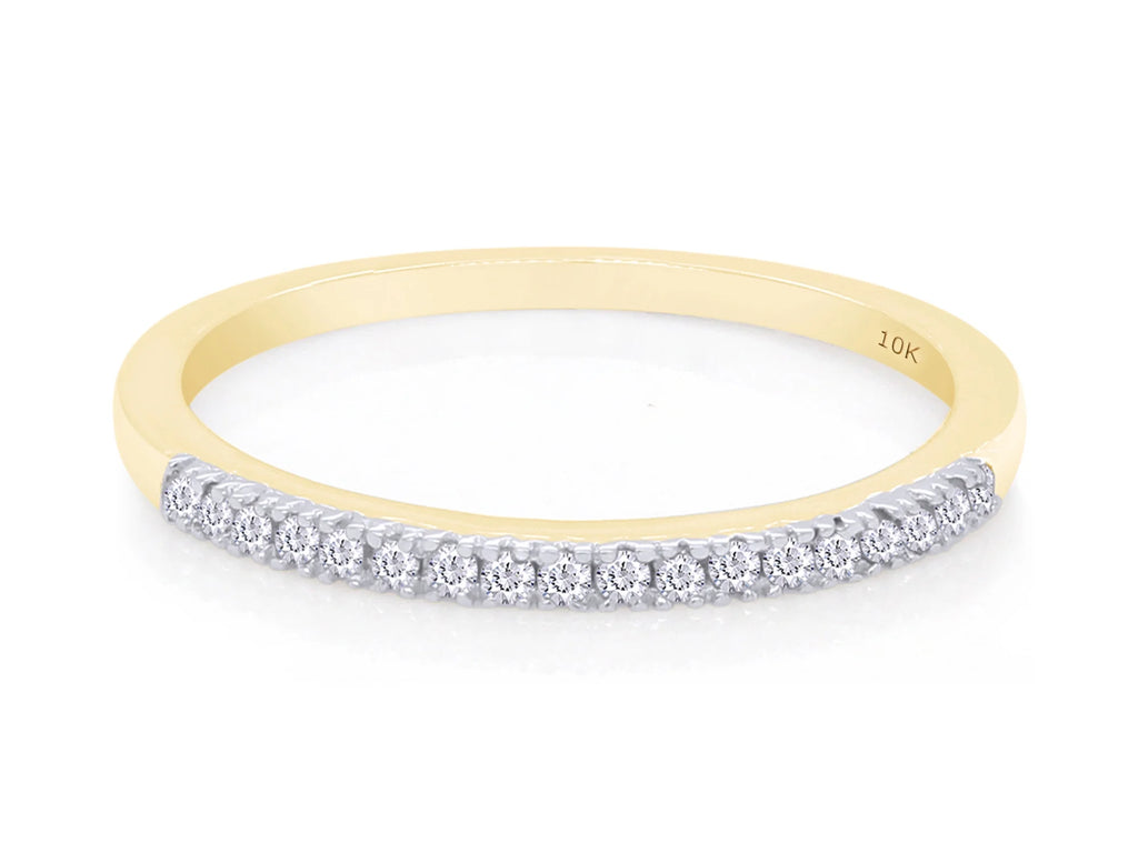 10K Solid Yellow Gold Diamond Half Eternity Ring U68689