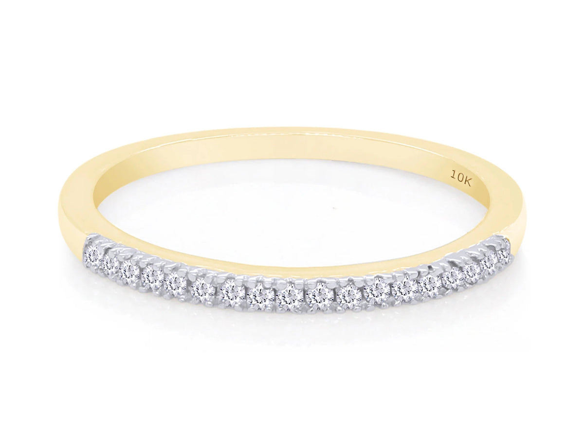 10K Solid Yellow Gold Diamond Half Eternity Ring U68689