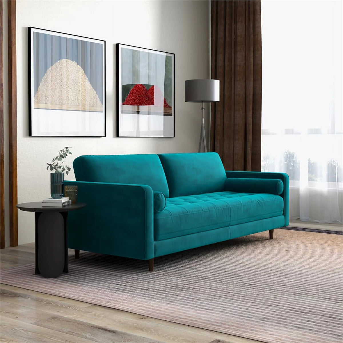 Mid-Century Modern Velvet Sofa L21118