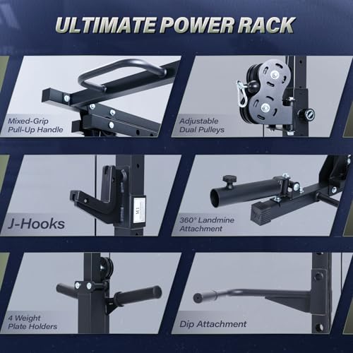 Heavy-Duty Steel Power Rack with Pull-up Bar J836