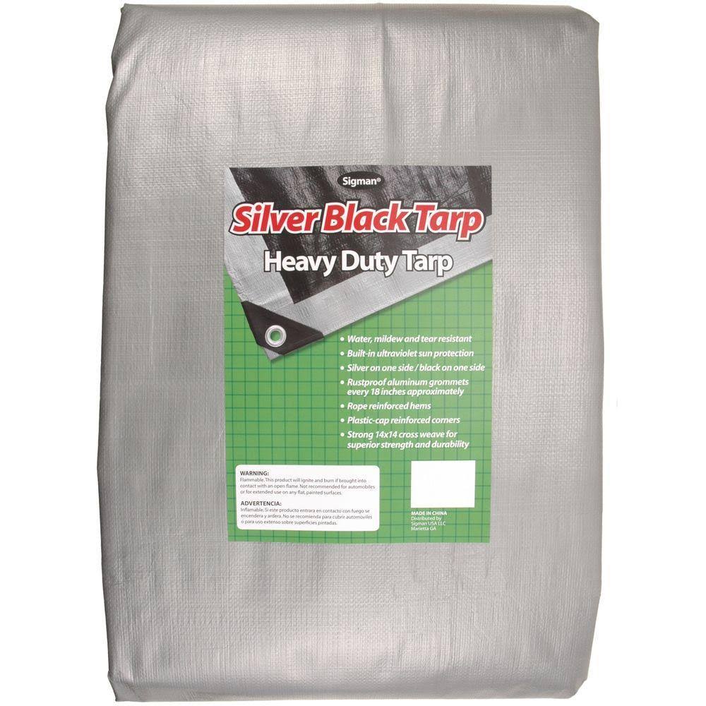 20 x 20 ft Silver Black Heavy Duty Replacement Tarp N4413