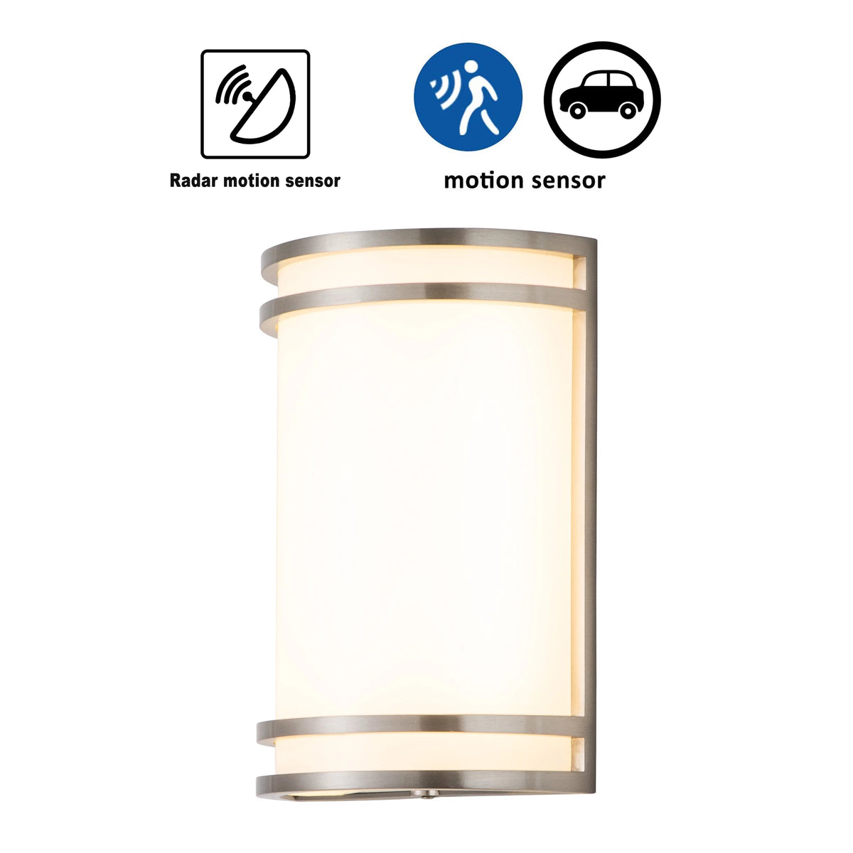 1-Light Brushed Nickel LED Outdoor Wall Light with Acrylic Shade L4329