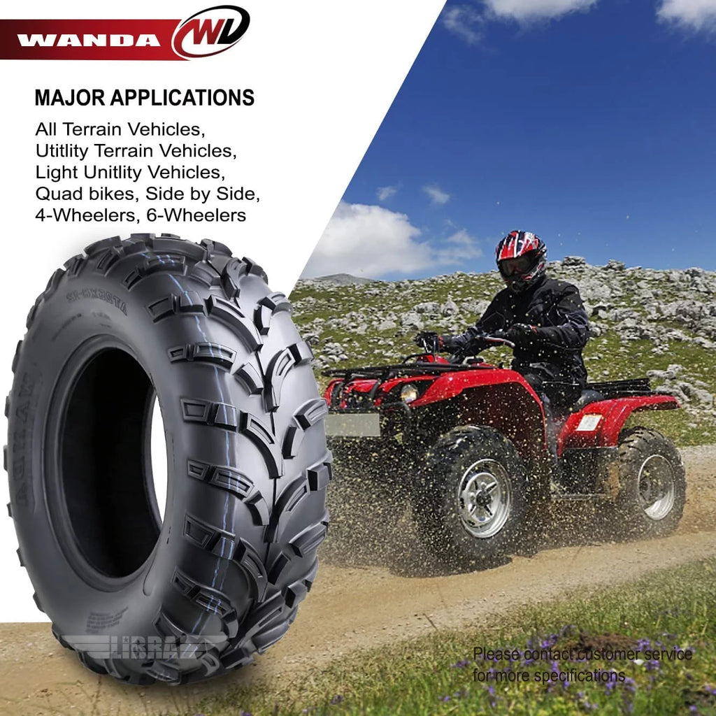 25x8-12 Front & 25x10-12 Rear 6PR ATV/UTV Tires Set 4 S6223