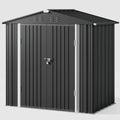 6' x 4' Dark Gray Metal Outdoor Storage Shed with Base Frame U8067