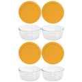 7-Cup Glass Bowl with Yellow Lid, 4 Pack X10047