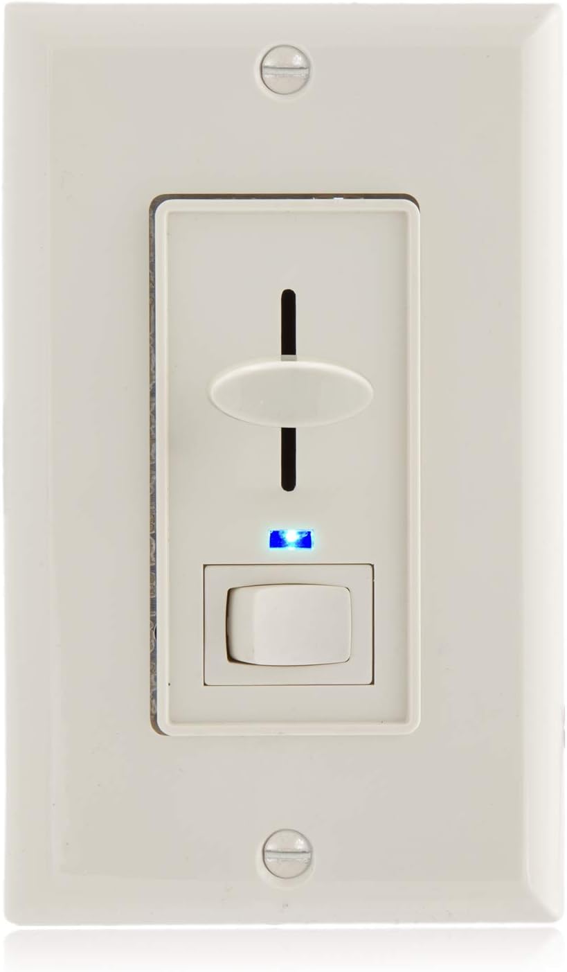 Dimmer Light Switch with Blue Indicator Light, LED Compatible, 3-Way/Single Pole, 600 Watt T632565