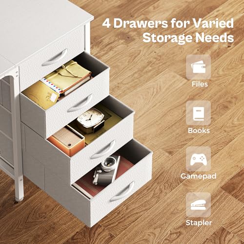Rustic Brown 55 Inch Computer Desk with 4 Drawers and Mesh Shelf Y130
